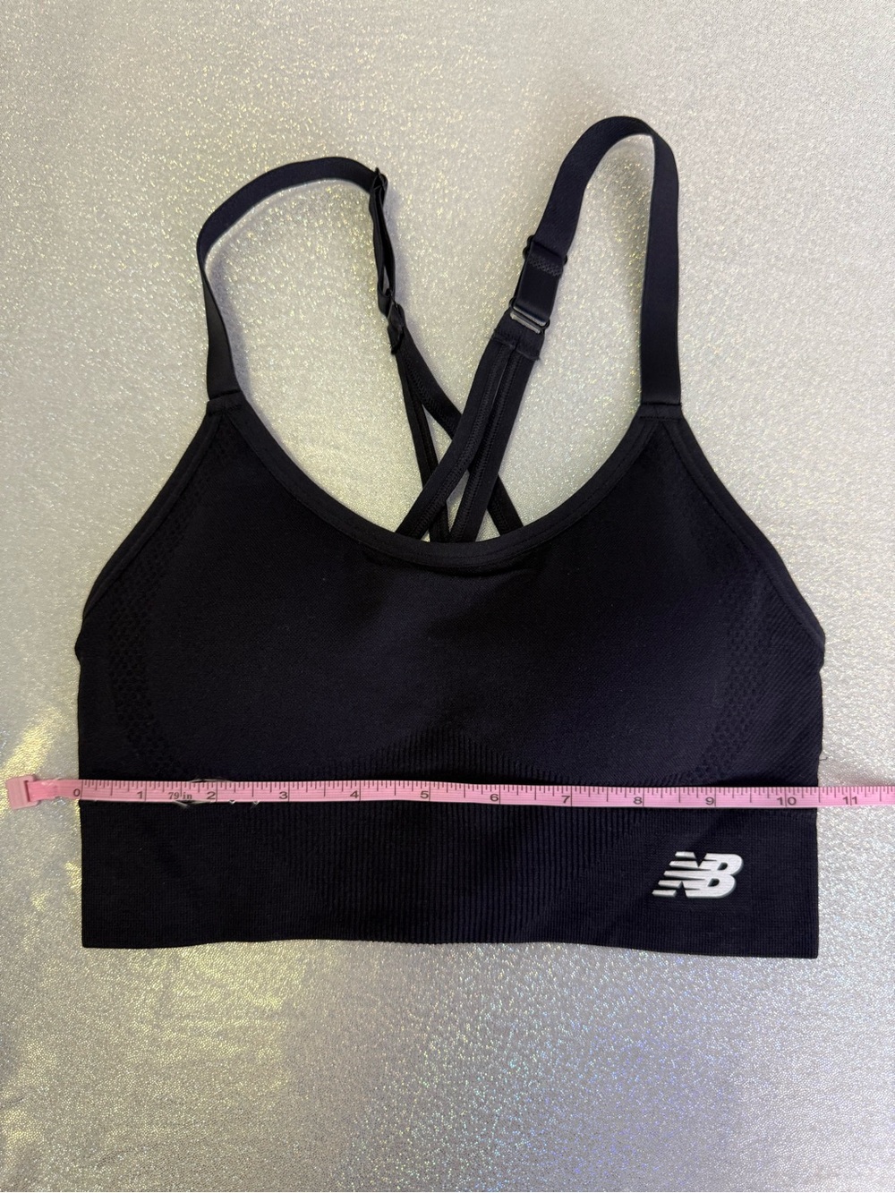 New Balance Black Crisscross Strappy Sports Bra - Picture 7 of 9
